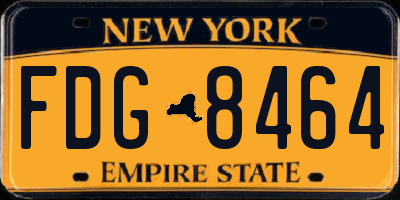NY license plate FDG8464
