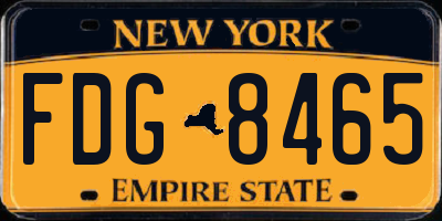 NY license plate FDG8465