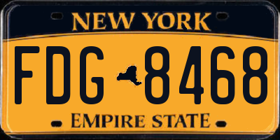 NY license plate FDG8468