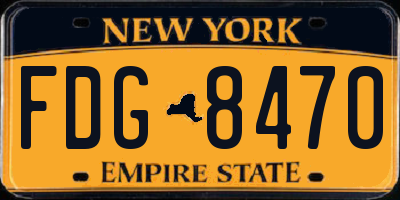 NY license plate FDG8470