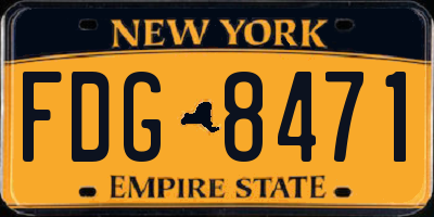 NY license plate FDG8471