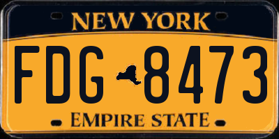 NY license plate FDG8473