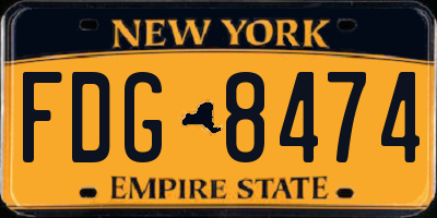 NY license plate FDG8474