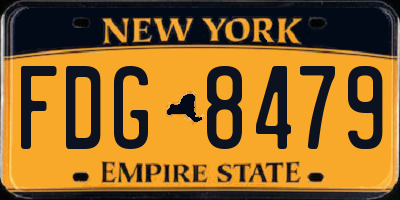 NY license plate FDG8479