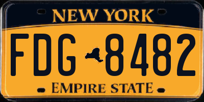 NY license plate FDG8482