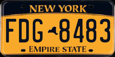 NY license plate FDG8483