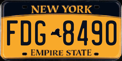 NY license plate FDG8490