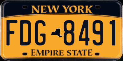 NY license plate FDG8491