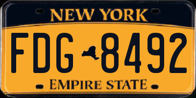 NY license plate FDG8492