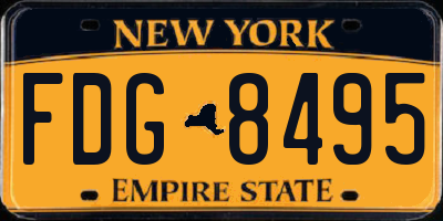 NY license plate FDG8495