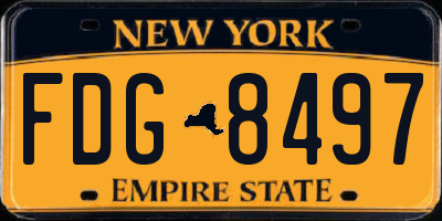 NY license plate FDG8497