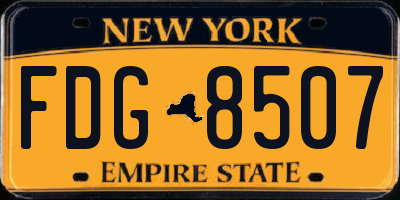 NY license plate FDG8507