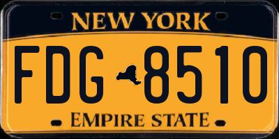 NY license plate FDG8510
