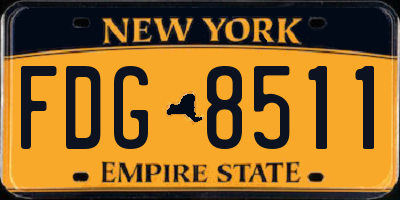 NY license plate FDG8511
