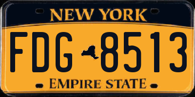 NY license plate FDG8513