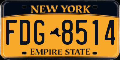 NY license plate FDG8514