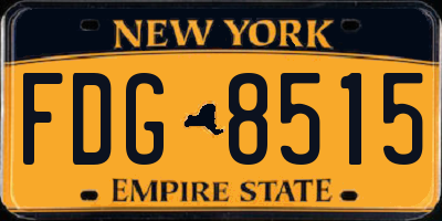 NY license plate FDG8515