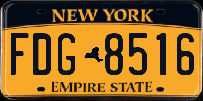 NY license plate FDG8516