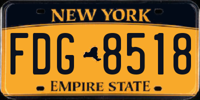 NY license plate FDG8518