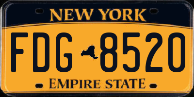 NY license plate FDG8520