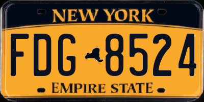 NY license plate FDG8524