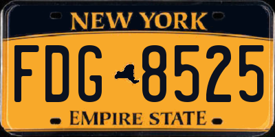 NY license plate FDG8525