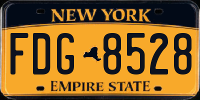 NY license plate FDG8528