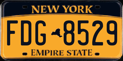 NY license plate FDG8529