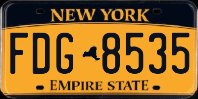 NY license plate FDG8535
