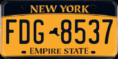 NY license plate FDG8537