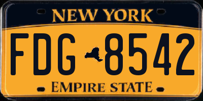 NY license plate FDG8542