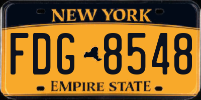 NY license plate FDG8548