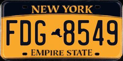 NY license plate FDG8549