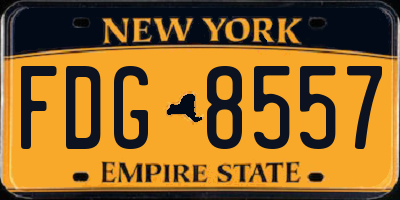 NY license plate FDG8557