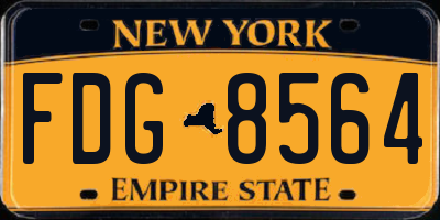 NY license plate FDG8564