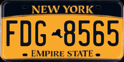 NY license plate FDG8565