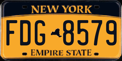 NY license plate FDG8579