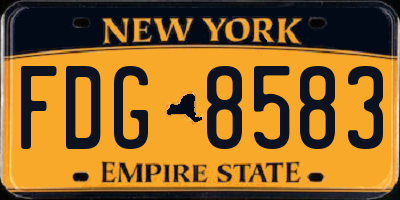NY license plate FDG8583