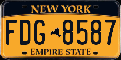 NY license plate FDG8587
