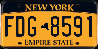NY license plate FDG8591