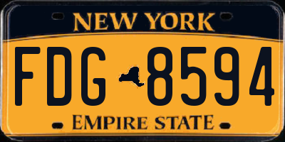 NY license plate FDG8594