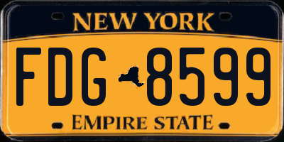 NY license plate FDG8599