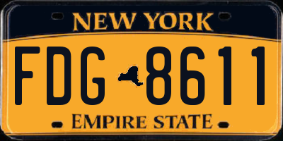 NY license plate FDG8611