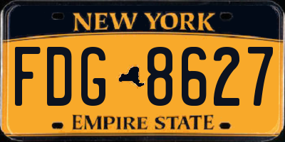 NY license plate FDG8627