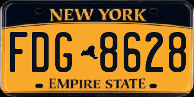 NY license plate FDG8628