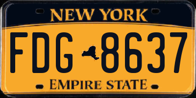 NY license plate FDG8637