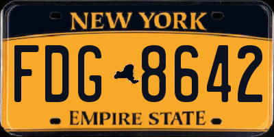 NY license plate FDG8642