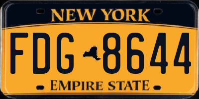 NY license plate FDG8644