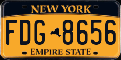 NY license plate FDG8656