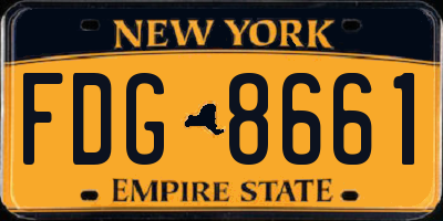 NY license plate FDG8661